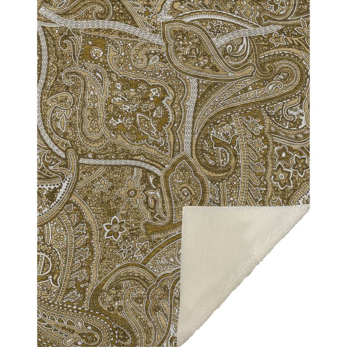 Woven Blocks Brown Washable Indoor-Outdoor Rug