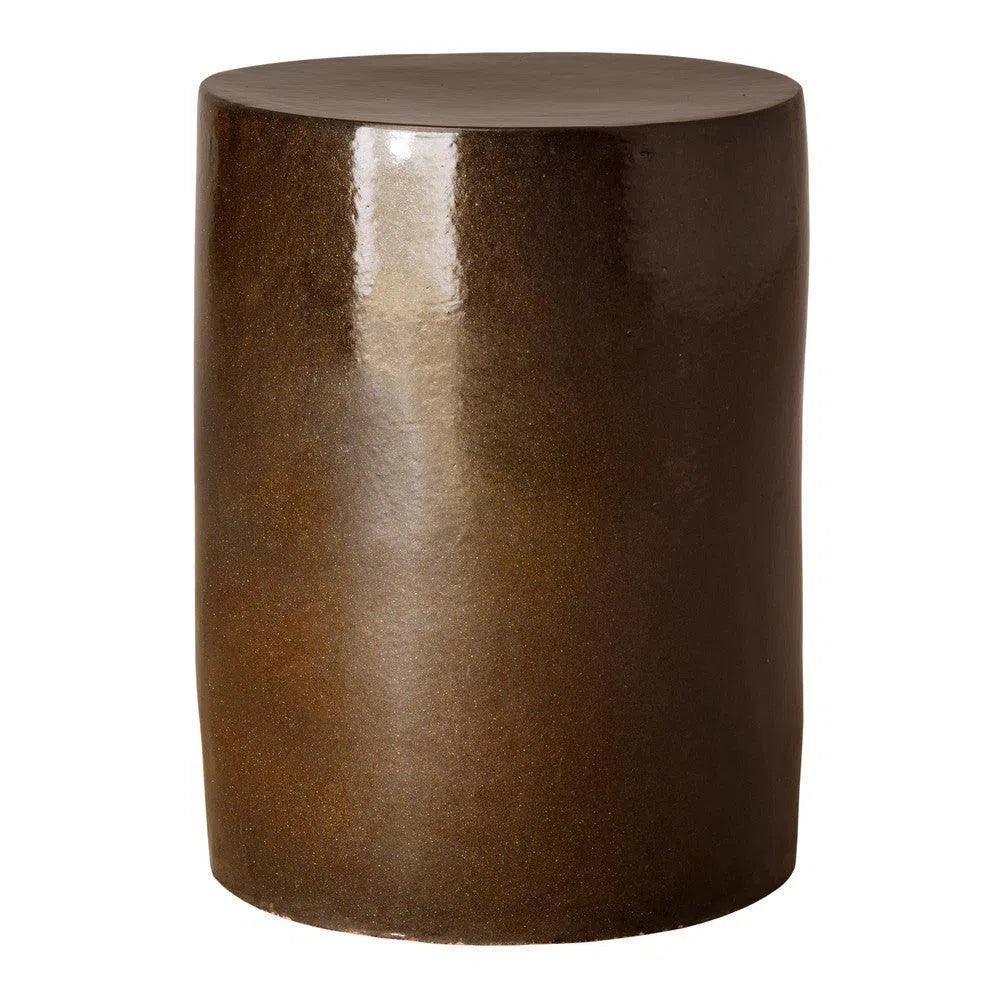 Emissary 20 in. Cylinder Ceramic Outdoor Garden Stool