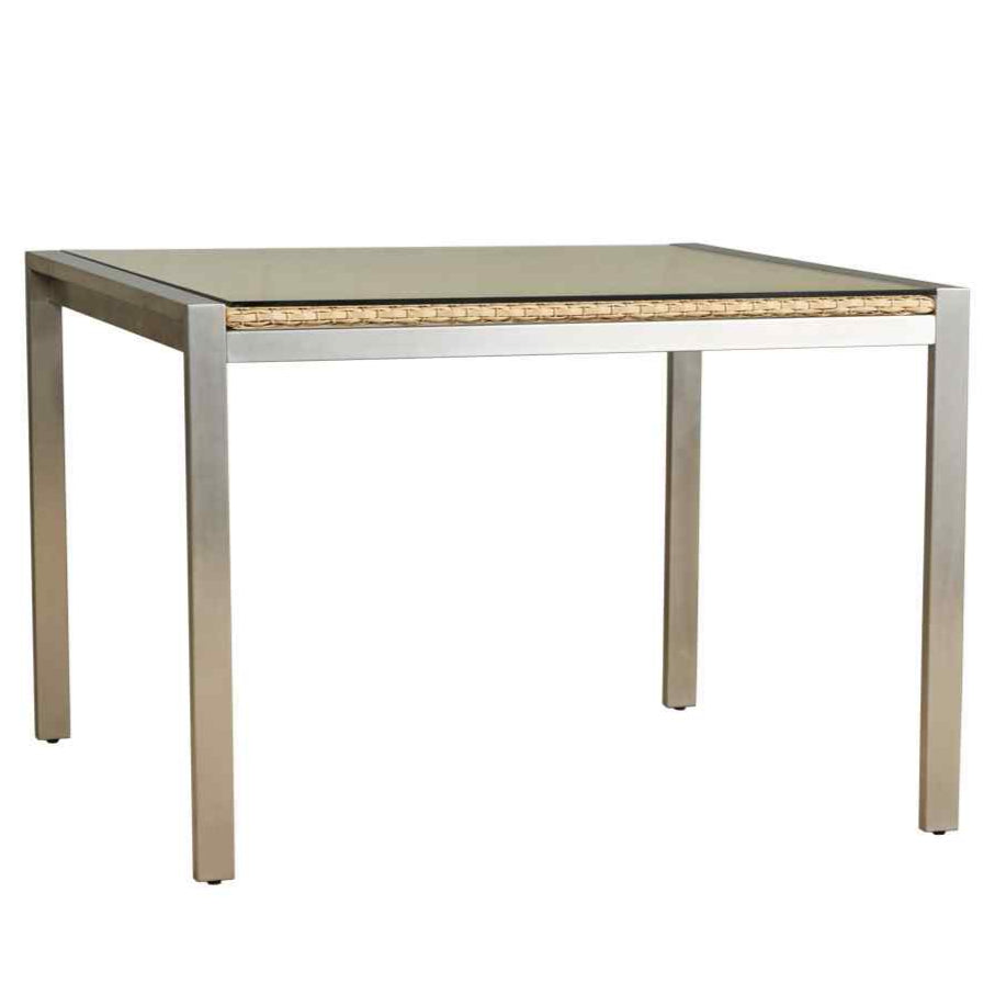 Elements Wicker Square Outdoor Dining Table-Outdoor Dining Tables-Lloyd Flanders-LOOMLAN