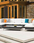 Elements Armless Outdoor Settee with Loom Back