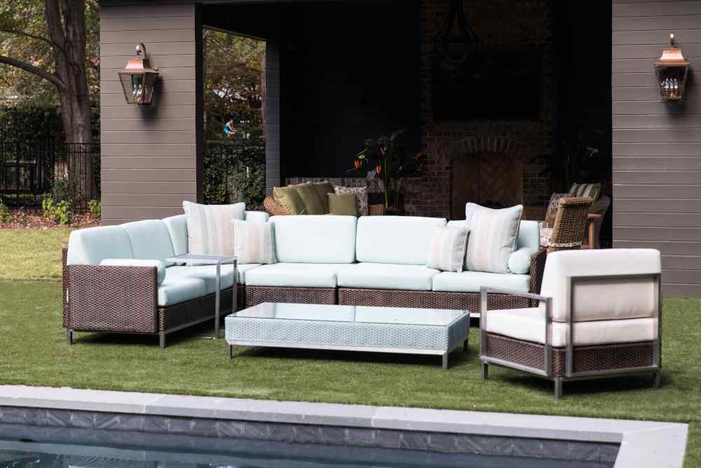 Elements Armless Outdoor Lounge Chair with Loom Back-Outdoor Lounge Chairs-Lloyd Flanders-LOOMLAN