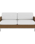 Elements Wicker Outdoor Settee with Loom Arms and Back