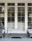 Elements Wicker Outdoor Settee with Loom Arms and Back