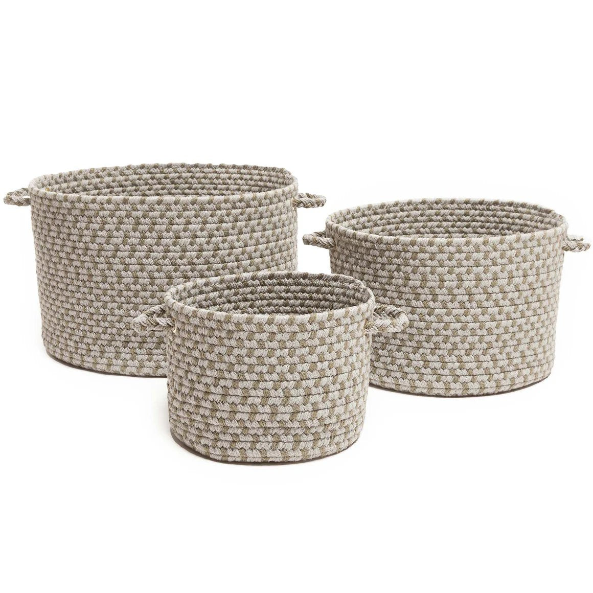 Rhody Rug Twin River Braided Handmade Indoor-Outdoor Basket 3PC