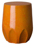 22 in. Large Calyx Ceramic Outdoor Garden Stool-Outdoor Stools-Emissary-Bright Orange-LOOMLAN