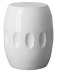 22 in. Orion Ceramic Garden Stool Side Table-Outdoor Stools-Emissary-White-LOOMLAN