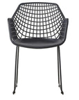 22.5 Inch Chair Black (Set of 2) Black Contemporary Outdoor Accent Chairs LOOMLAN By Moe's Home