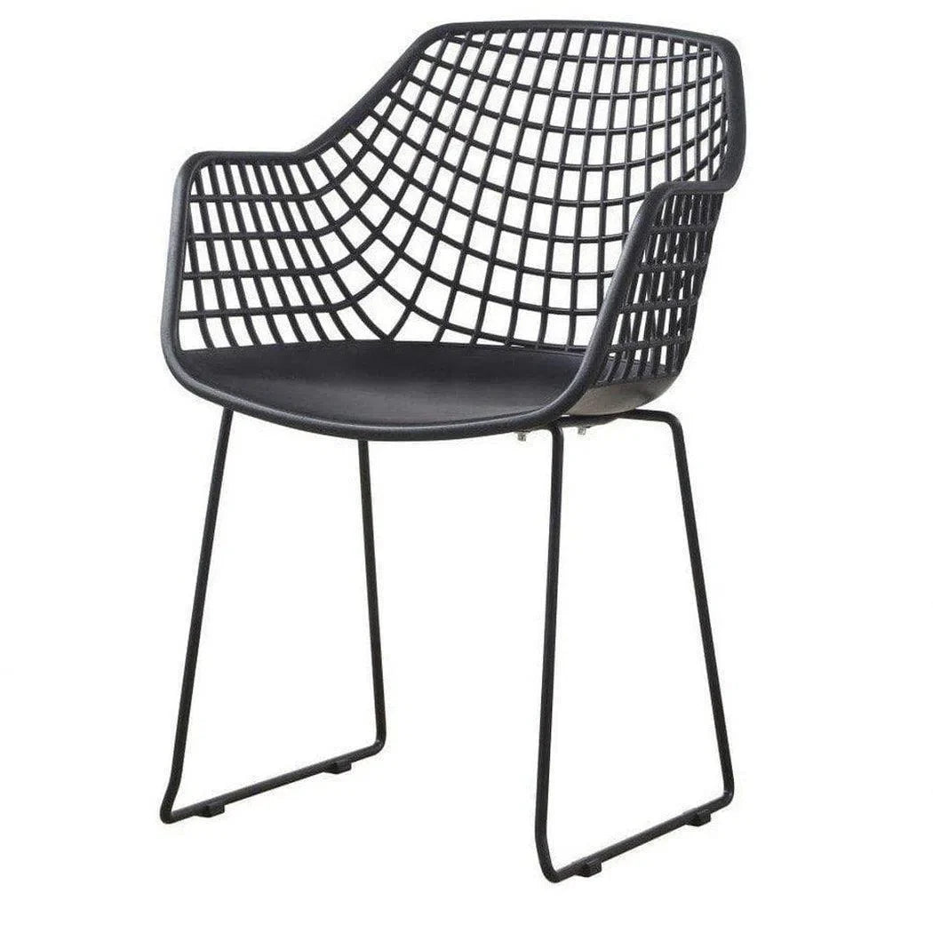 22.5 Inch Chair Black (Set of 2) Black Contemporary Outdoor Accent Chairs LOOMLAN By Moe&#39;s Home