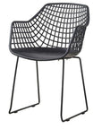 22.5 Inch Chair Black (Set of 2) Black Contemporary Outdoor Accent Chairs LOOMLAN By Moe's Home