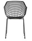 22.5 Inch Chair Black (Set of 2) Black Contemporary Outdoor Accent Chairs LOOMLAN By Moe's Home