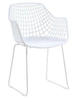 22.5 Inch Chair White (Set of 2) White Contemporary Outdoor Accent Chairs LOOMLAN By Moe's Home