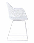 22.5 Inch Chair White (Set of 2) White Contemporary Outdoor Accent Chairs LOOMLAN By Moe's Home