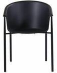 23 Inch Outdoor Dining Chair (Set of 2) Black Contemporary Outdoor Dining Chairs LOOMLAN By Moe's Home