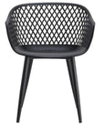 23.5 Inch Outdoor Chair Black (Set of 2) Black Contemporary Outdoor Accent Chairs LOOMLAN By Moe's Home