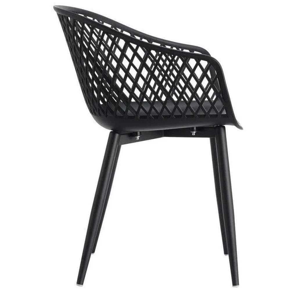 23.5 Inch Outdoor Chair Black (Set of 2) Black Contemporary Outdoor Accent Chairs LOOMLAN By Moe&#39;s Home
