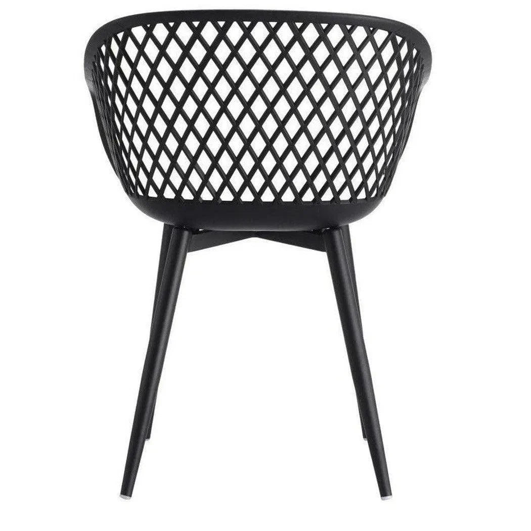 23.5 Inch Outdoor Chair Black (Set of 2) Black Contemporary Outdoor Accent Chairs LOOMLAN By Moe&#39;s Home