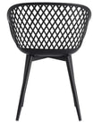 23.5 Inch Outdoor Chair Black (Set of 2) Black Contemporary Outdoor Accent Chairs LOOMLAN By Moe's Home