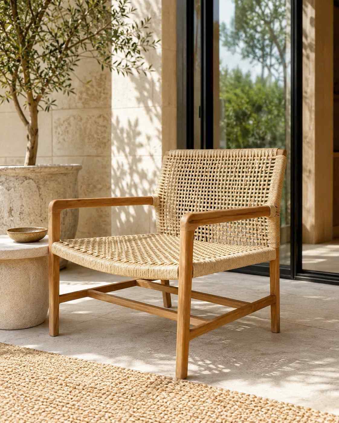 Antibes Wood Framed Patio Occasional Chair - view 3