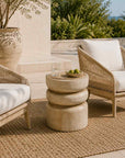 Siera Natural Suar Wooden Outdoor Stool - view 3