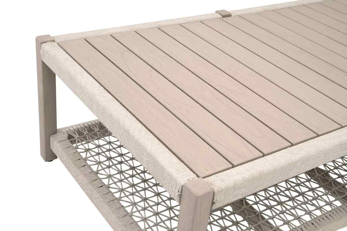 Wrap Wooden Rectangular Outdoor Coffee Table -- view 4