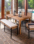 Teak Butterfly Leaf Umbrella Outdoor Dining Table-Outdoor Dining Tables-Lloyd Flanders-LOOMLAN