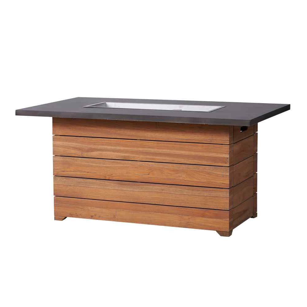 Teak Outdoor Fire Table with Faux Concrete Top-Outdoor Fire Tables-Lloyd Flanders-LOOMLAN-OUTDOOR