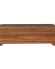 Teak Outdoor Cocktail Table with Faux Concrete Inset-Outdoor Coffee Tables-Lloyd Flanders-LOOMLAN
