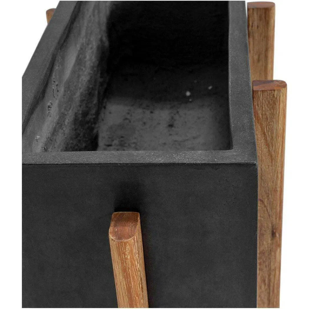 30 Inch Rectangular Planter Grey Contemporary Outdoor Accessories LOOMLAN By Moe&#39;s Home