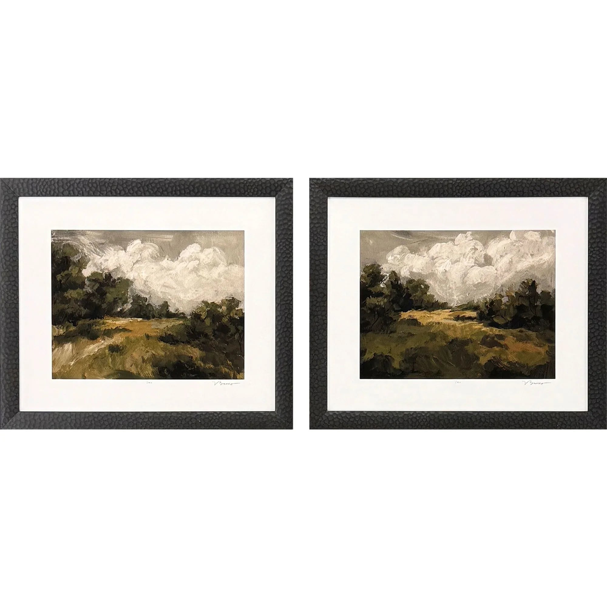 Paragon Inspired Landscape I Wood Frame Green Canvas Art 2PC