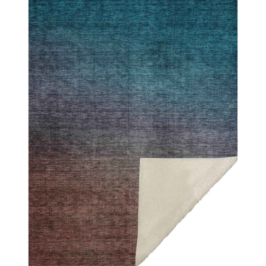 Quiet Current Teal Washable Indoor-Outdoor Rug