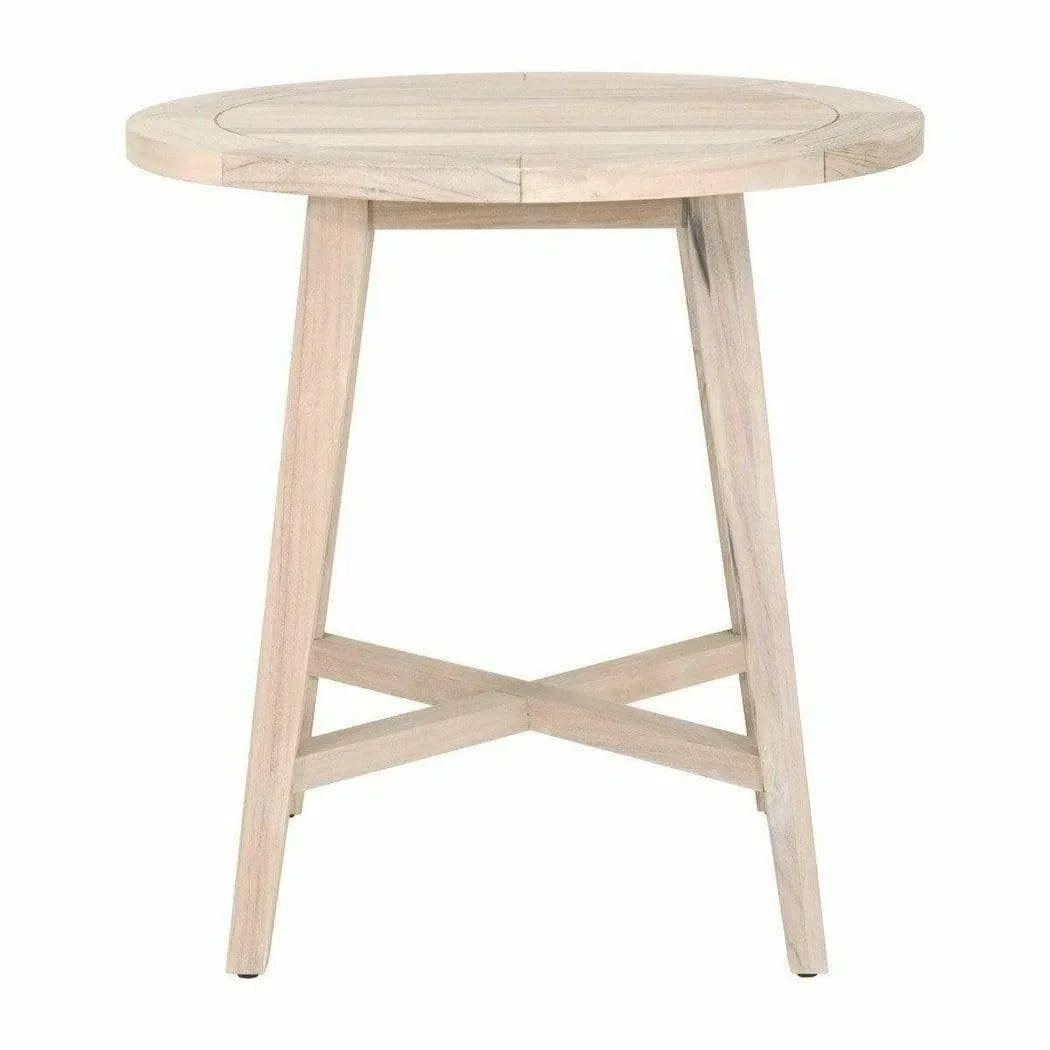 36" Teak Wood Round Counter Height Dining Table Indoor or Outdoor Outdoor Counter Tables LOOMLAN By Essentials For Living