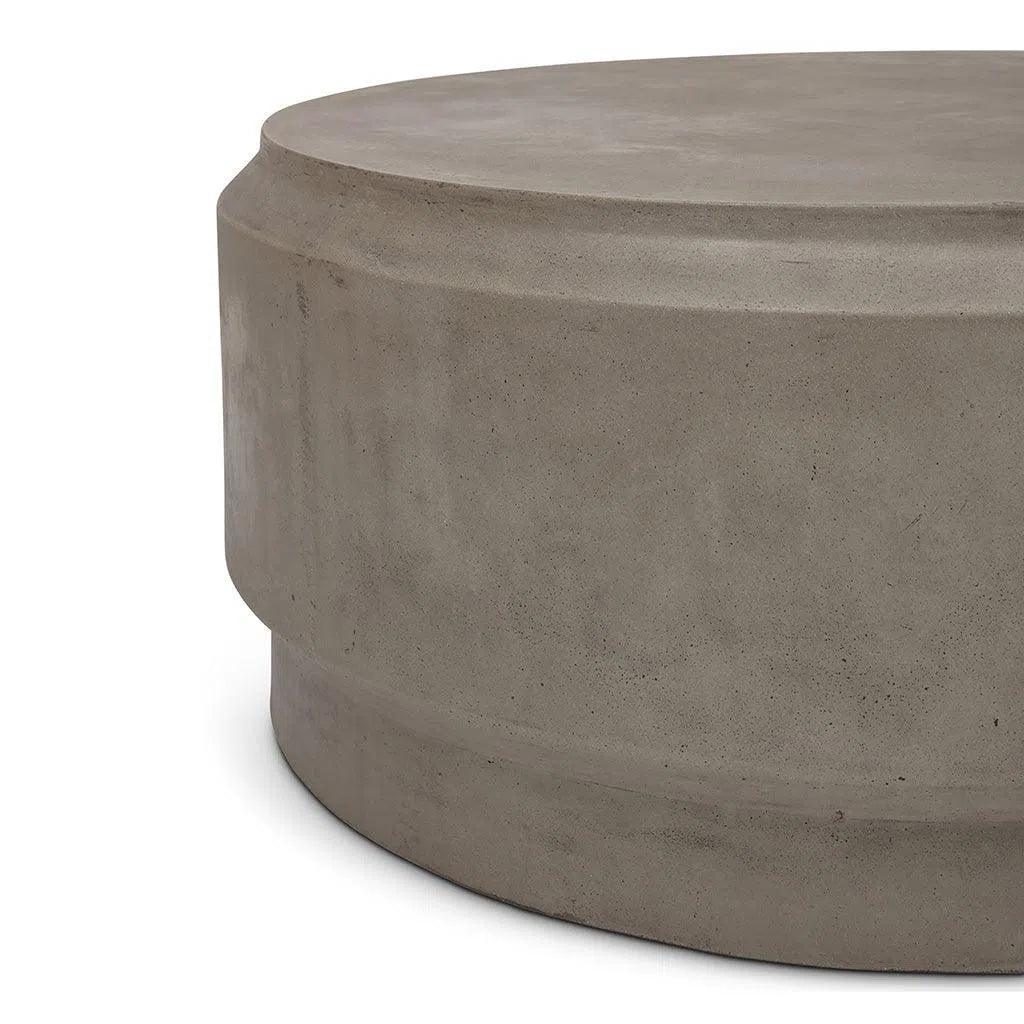 39" Barrel Fiber Reinforced Concrete Round Coffee Table - LOOMLAN - Urbia - Outdoor Coffee Tables