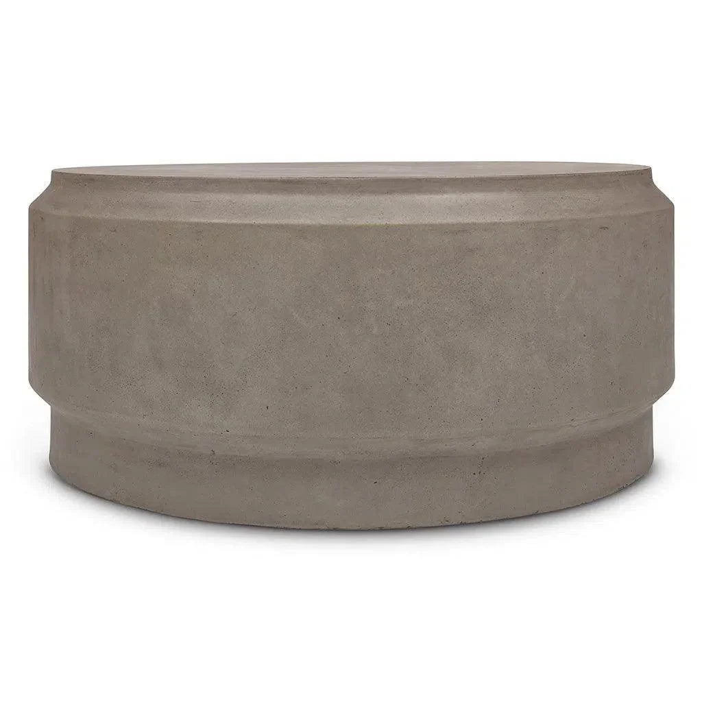 39" Barrel Fiber Reinforced Concrete Round Coffee Table - LOOMLAN - Urbia - Outdoor Coffee Tables