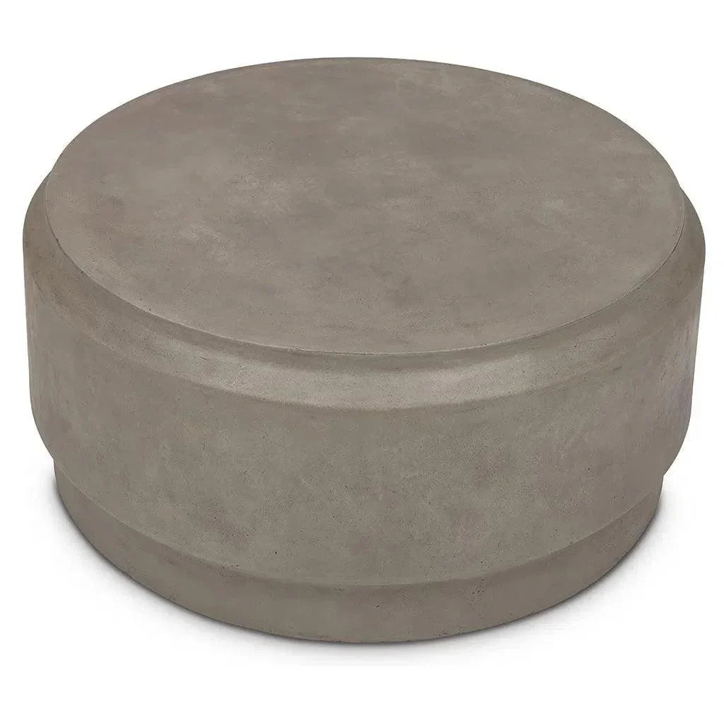 39" Barrel Fiber Reinforced Concrete Round Coffee Table - LOOMLAN - Urbia - Outdoor Coffee Tables