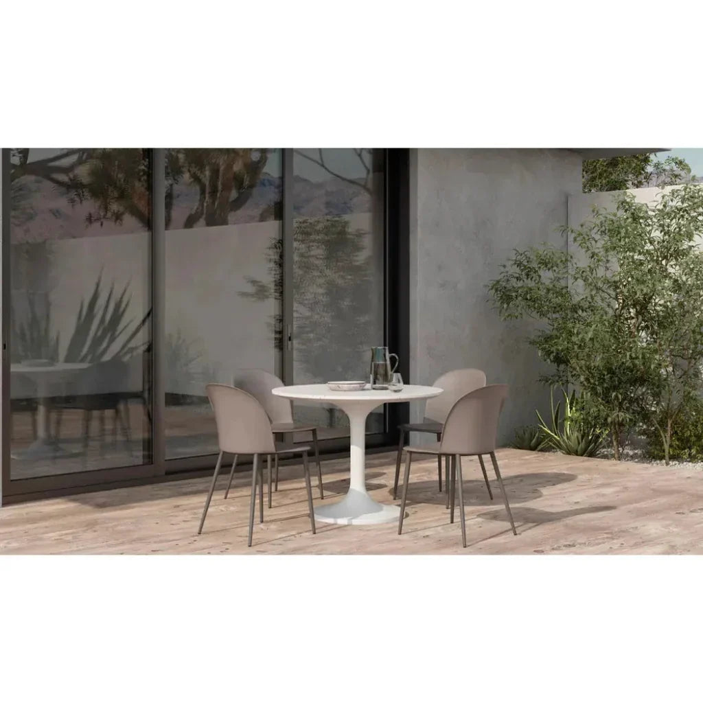 39 Inch Outdoor Cafe Table Grey Contemporary – LOOMLAN Outdoor
