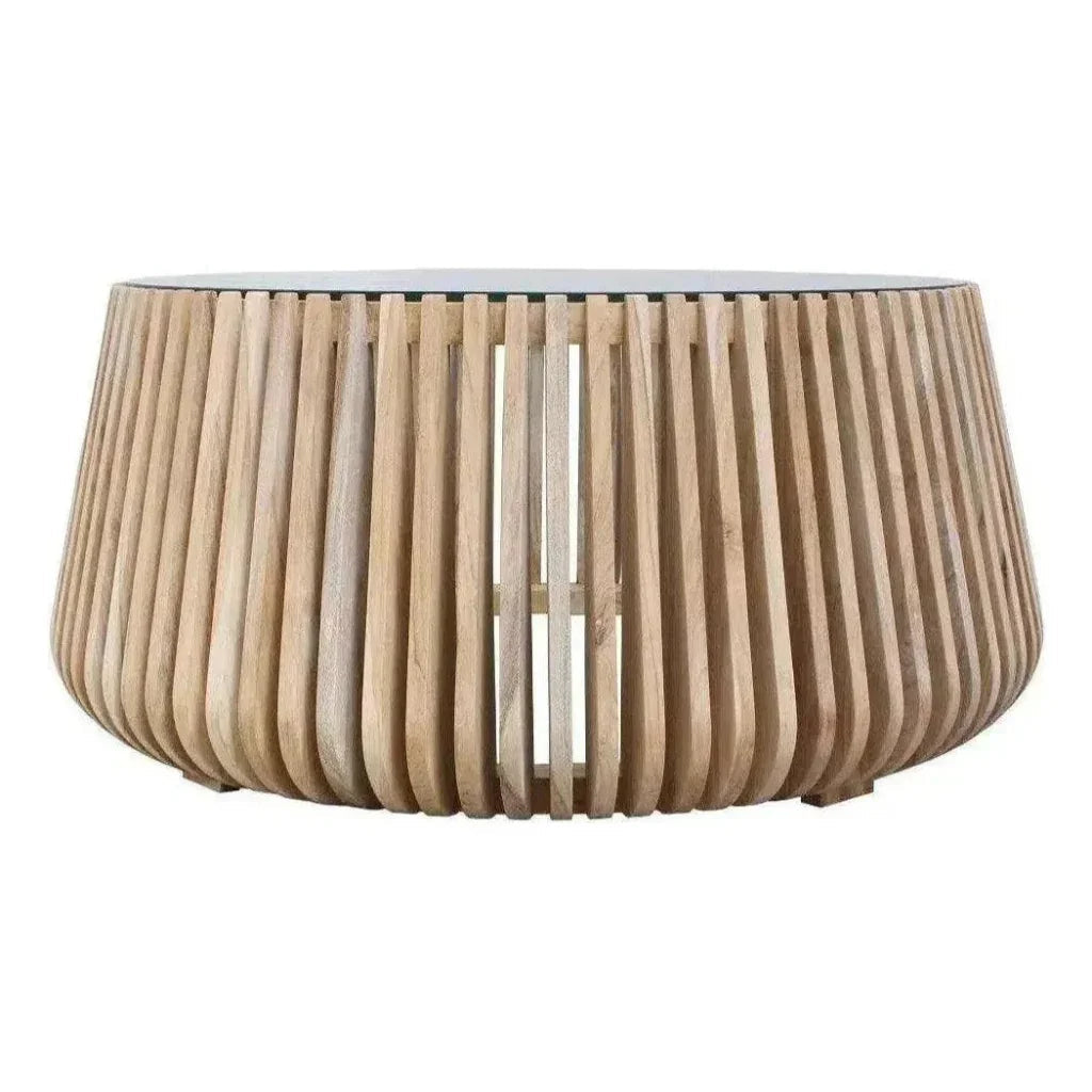 Alder Teak Round Coffee Table Indoor or Outdoor
