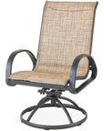 3PC Earth Brown Outdoor Bistro Set for 2 Swivel Chairs - LOOMLAN - LOOMLAN - Outdoor Bistro Sets