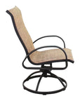 3PC Earth Brown Outdoor Bistro Set for 2 Swivel Chairs - LOOMLAN - LOOMLAN - Outdoor Bistro Sets