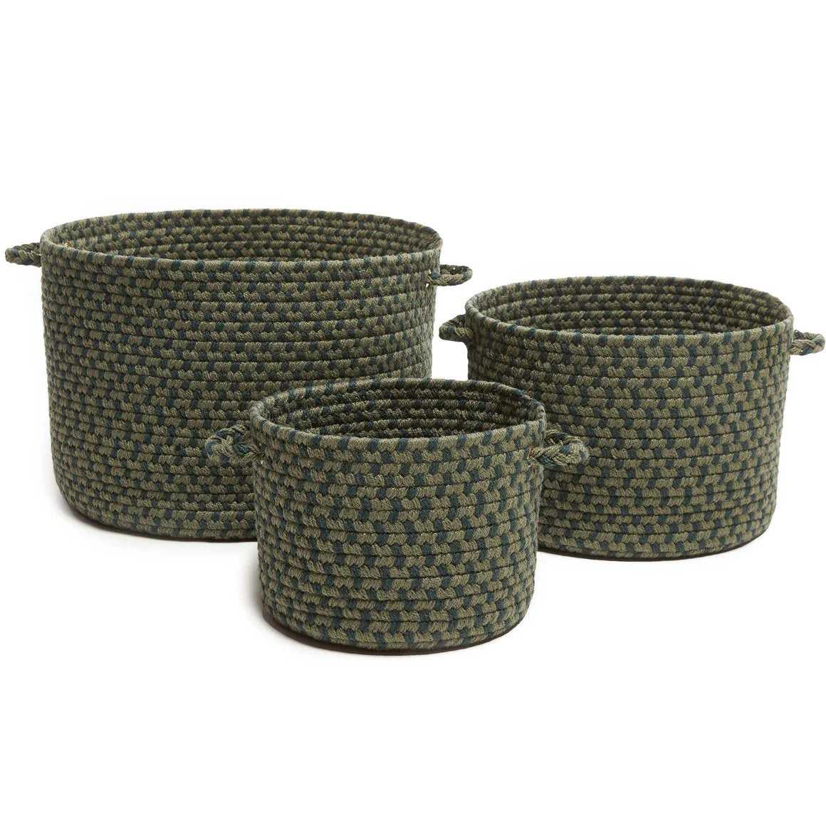 Rhody Rug Twin River Braided Handmade Indoor-Outdoor Basket 3PC