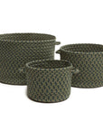 Rhody Rug Twin River Braided Handmade Indoor-Outdoor Basket 3PC