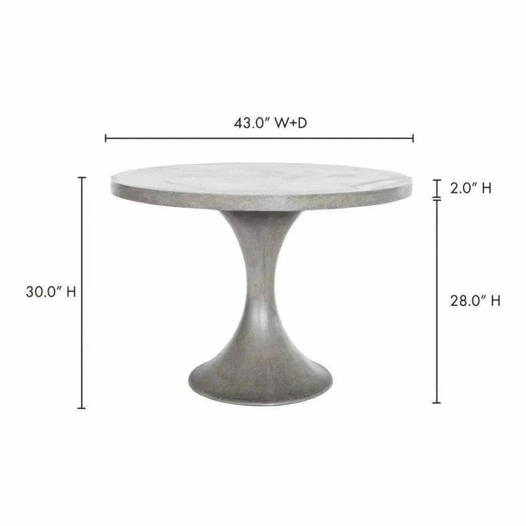 43 in Outdoor Dining Table Grey Contemporary - LOOMLAN - Moe&#39;s Home - Outdoor Dining Tables