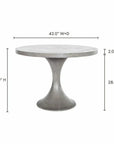 43 in Outdoor Dining Table Grey Contemporary - LOOMLAN - Moe's Home - Outdoor Dining Tables