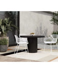 47 Inch Black Round Outdoor Dining Table Cement Outdoor Dining Tables LOOMLAN By Moe's Home