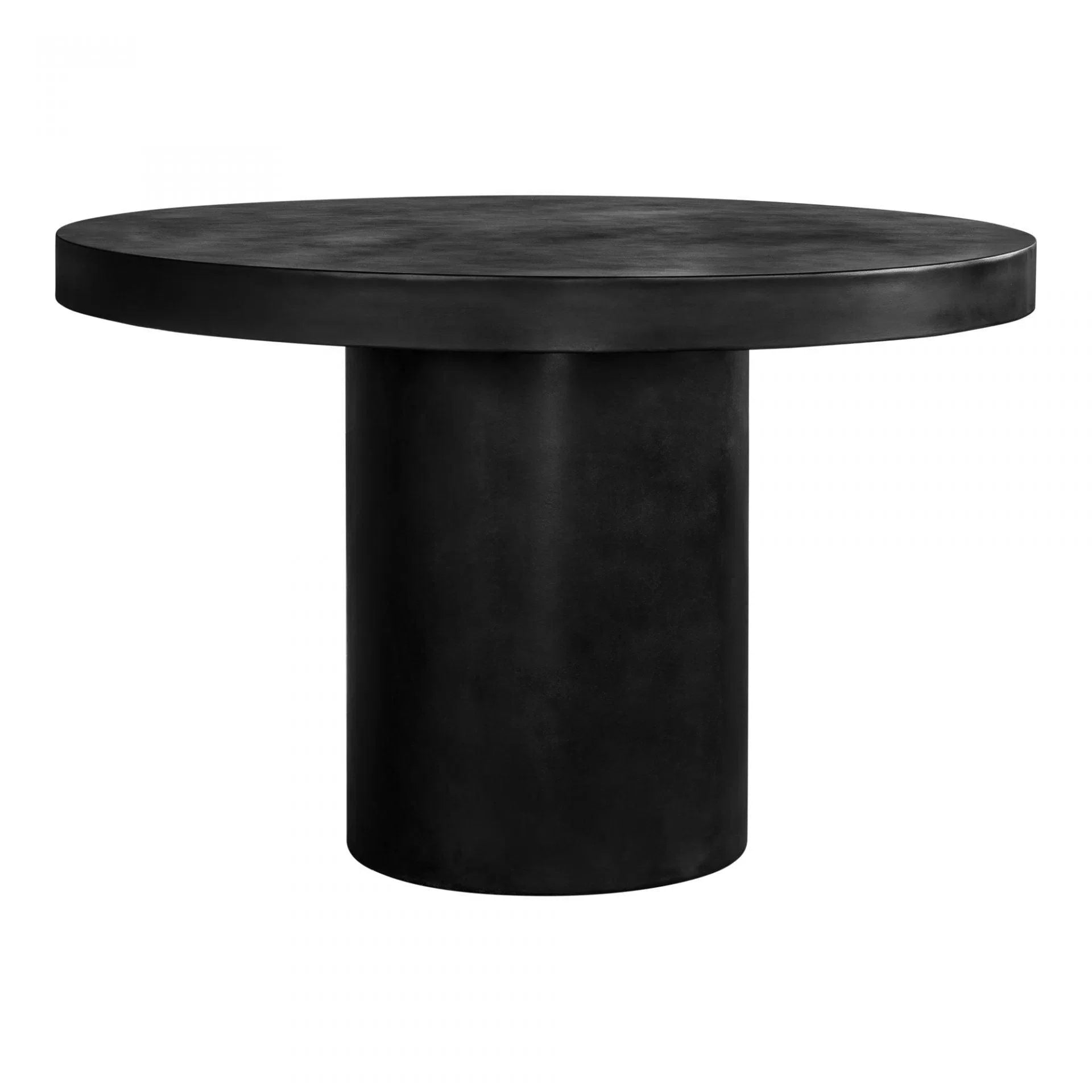 47 Inch Black Round Outdoor Dining Table Cement Outdoor Dining Tables LOOMLAN By Moe&#39;s Home