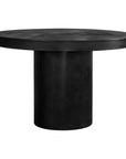 47 Inch Black Round Outdoor Dining Table Cement Outdoor Dining Tables LOOMLAN By Moe's Home