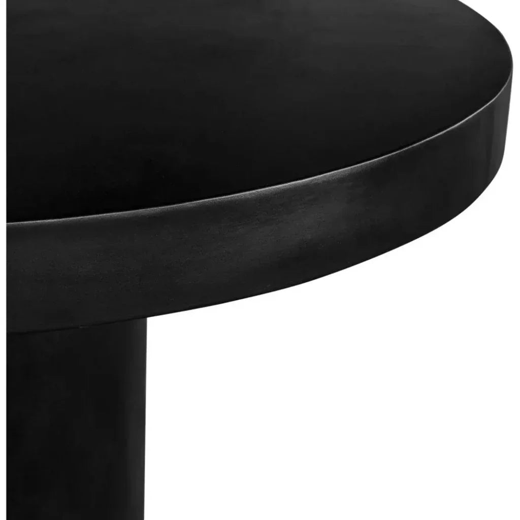 47 Black Round Outdoor Dining Table Cement - LOOMLAN - Moe's Home - Outdoor Dining Tables
