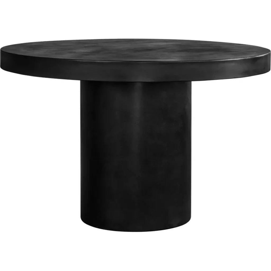 47 Black Round Outdoor Dining Table Cement - LOOMLAN - Moe's Home - Outdoor Dining Tables