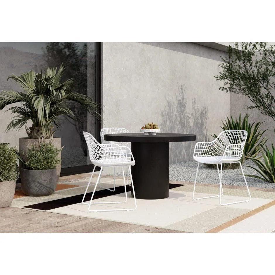 47 Black Round Outdoor Dining Table Cement - LOOMLAN - Moe's Home - Outdoor Dining Tables