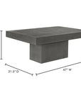 47 in Outdoor Coffee Table Grey Contemporary - LOOMLAN - Moe's Home - Outdoor Coffee Tables