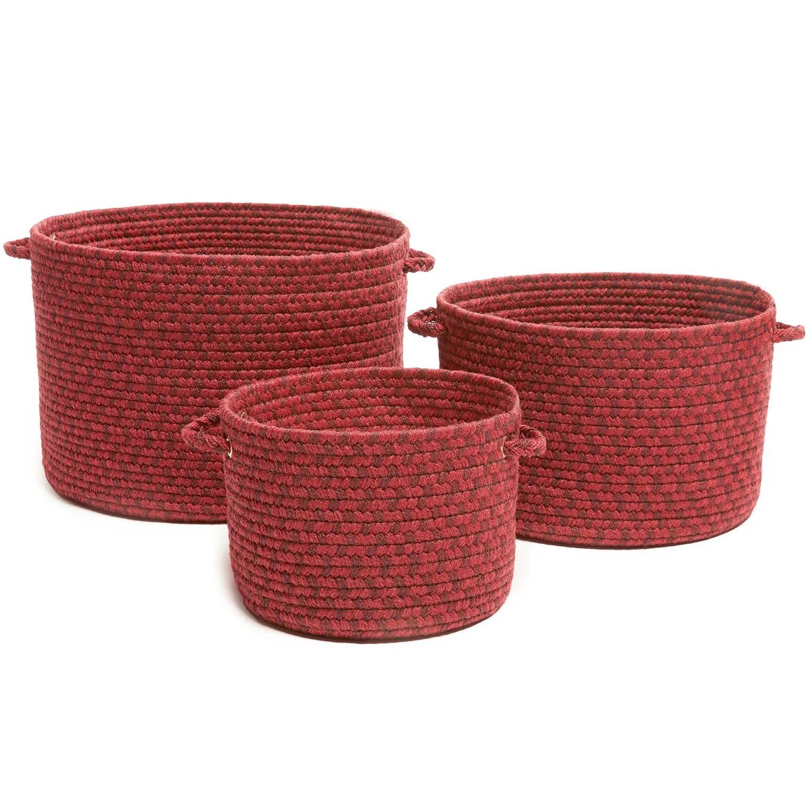 Rhody Rug Twin River Braided Handmade Indoor-Outdoor Basket 3PC